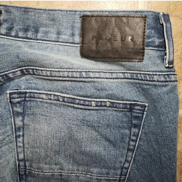 PacSun Skinny Jeans Denim Mens Size 32x32 Cotton Blend Distressed Ripped - Picture 6 of 12